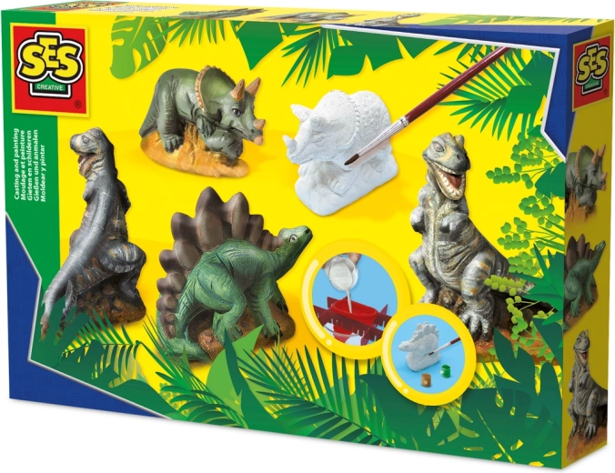 Sadrový trojkomplet dinosaury