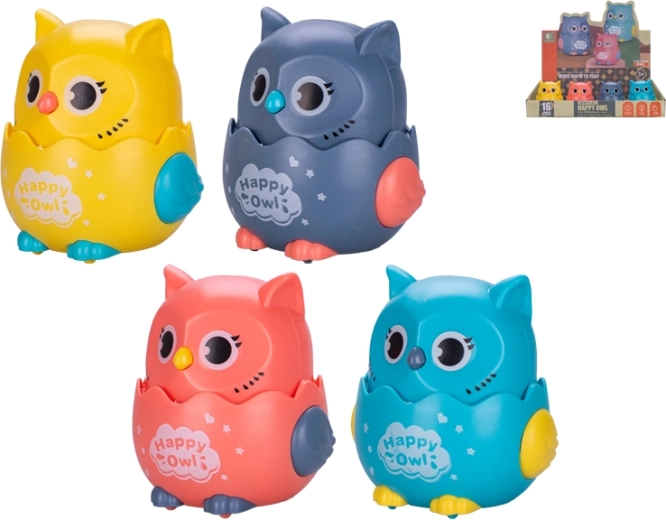 Sovička jazdiaca po stlačení 7 cm – zábavná hračka pre deti od 3 rokov