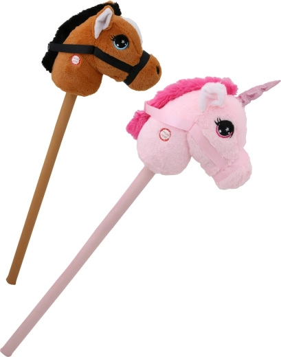 Plyšový hobby horse kôň alebo jednorožec so zvukmi na batérie - 1 kus