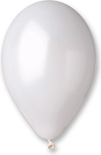 Perleťové metalické balóniky 10" biele