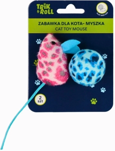 Plyšová myška a loptička pre mačku