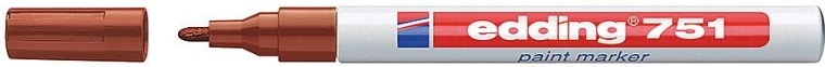 Lakový popisovač edding 751 hnedý, 1–2 mm