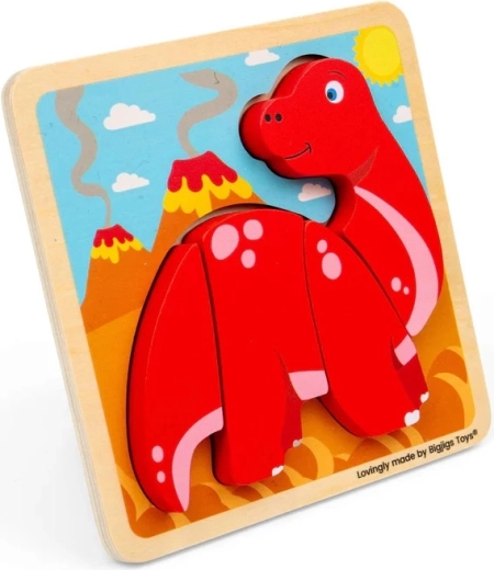 Bigjigs toys drevené vkladacie puzzle diplodokus