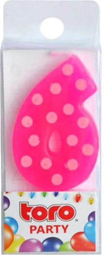 Tortová sviečka číslica 6 TORO zapichovacia 4,5 cm