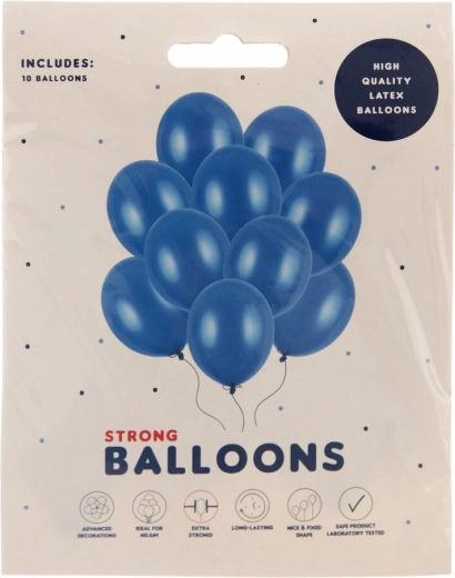 Perleťovo modré latexové balóniky 27 cm (10 ks)