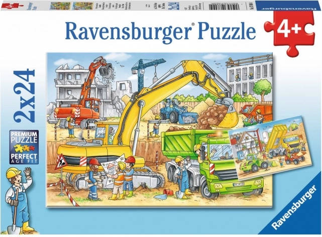 RAVENSBURGER Puzzle Práce na stavbe 2x24 dielikov