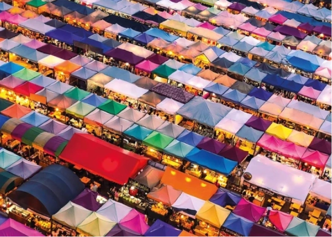 Puzzle thajské trhovisko – 1000 dielikov GIBSONS