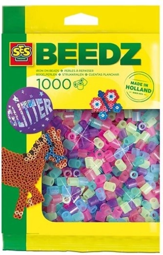 SES Creative zažehľovacie korálky s trblietkami 1000 ks