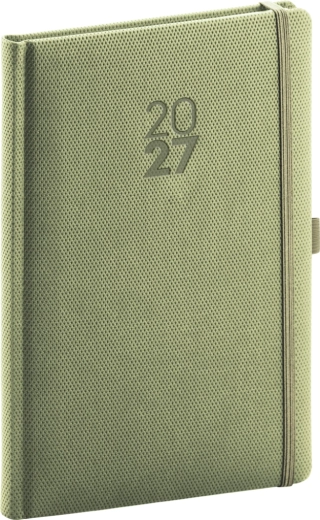 Notique týždenný diár Diamante 2027 olivový 15 × 21 cm