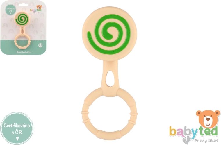 Silikónové hrkálka a hryzátko lízatko pre bábätká 0m+