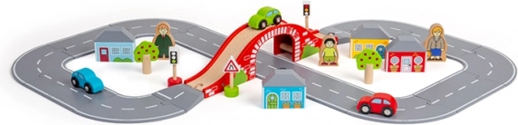 Drevená cesta v tvare osmičky Bigjigs