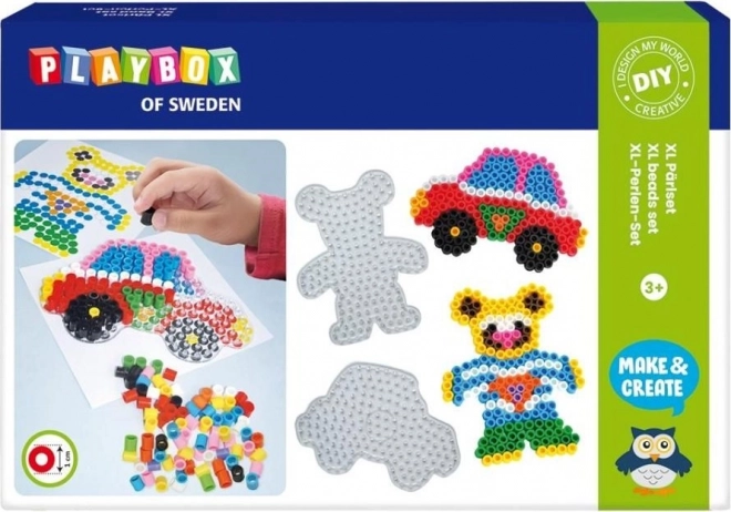 Zažehľovacie koráliky set - auto a medvedík XL