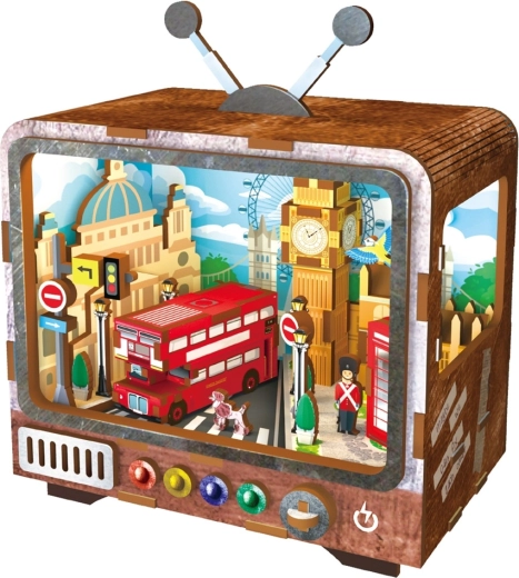 2Kids Toys 3D drevená skladačka retro TV Londýn