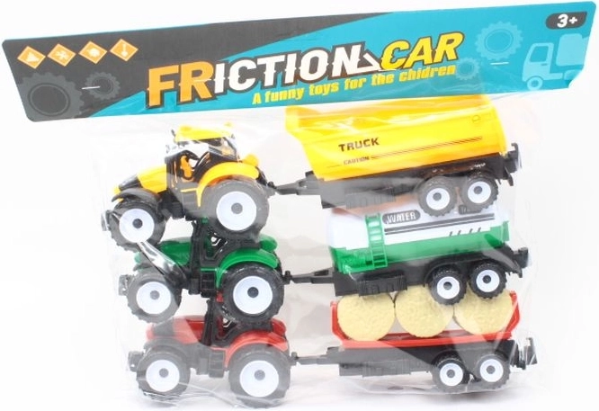 Traktor s prívesom – sada 3 ks vo vrecúšku