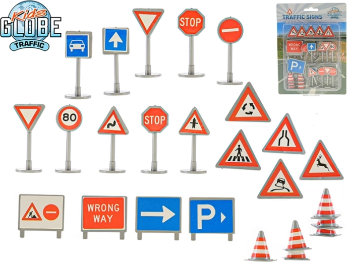 Kids Globe Traffic mini dopravné značky – sada 25 ks