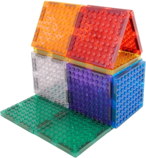 Cleverclixx magnetická stavebnica Brick Tiles pack intense 16 ks