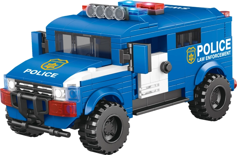 Stavebnica policajného auta 17 cm