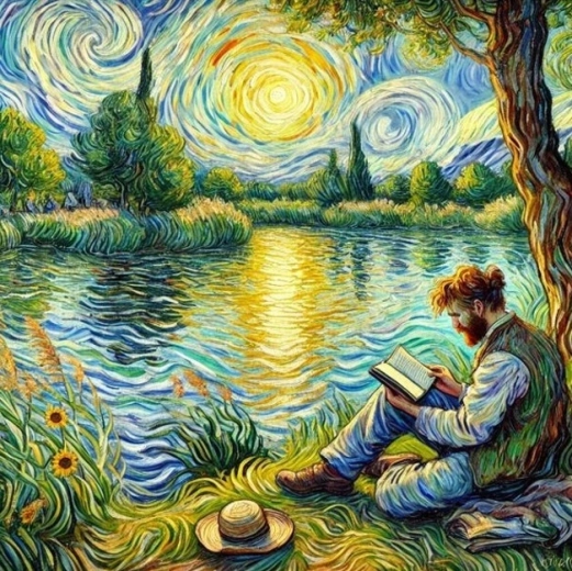 Norimpex maľovanie podľa čísel Muž s knihou pri jazere 40 × 50 cm