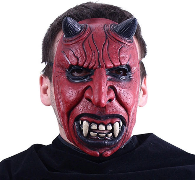 Strašidelná čertovská maska na Halloween
