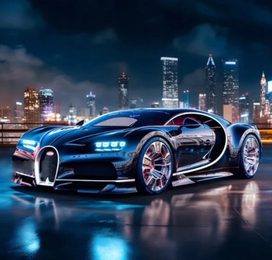 Norimpex diamantové maľovanie čierny Bugatti Chiron 30 × 40 cm