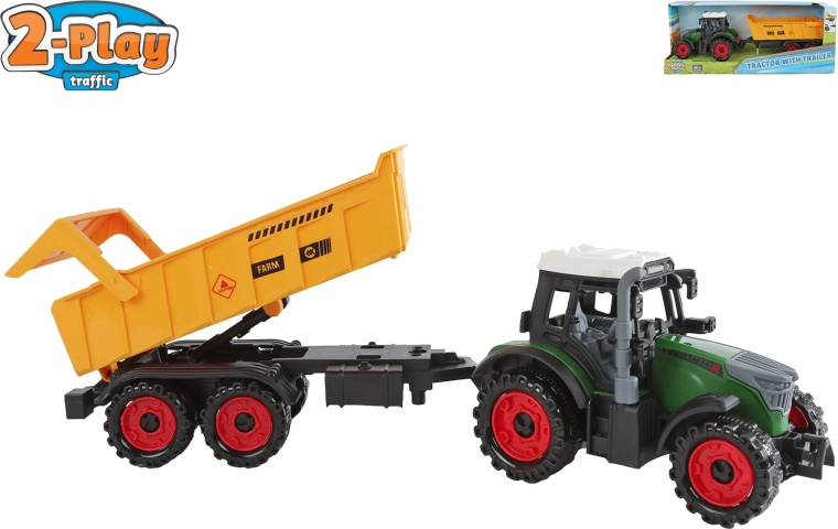 Traktor s vlečkou na zotrvačník 2-Play Traffic - 1 kus