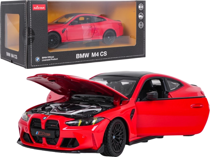 Kovový model BMW M4 CS RASTAR v mierke 1:24, červený