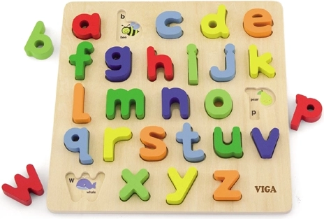 Viga drevený vkladací sorter abecedy