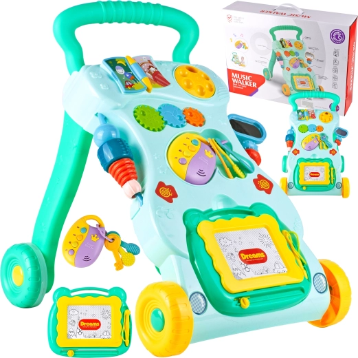 Chodítko so stolíkom a kľúčikmi – zelené