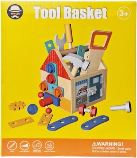Drevená sada náradia v domčekovej debničke
