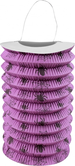 Halloweensky papierový lampión s pavúkmi 15 cm