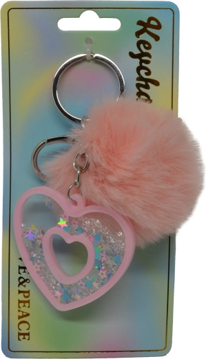 Ružový prívesok na kľúče v tvare srdca