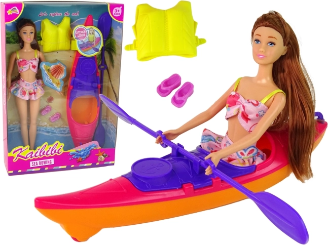 Sada Bábka s Kajakom a Doplnkami - Ružová