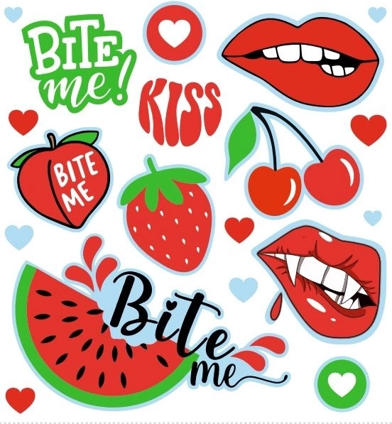 Nažehlovacie nášivky Bite Me – dekoratívne samolepky na oblečenie