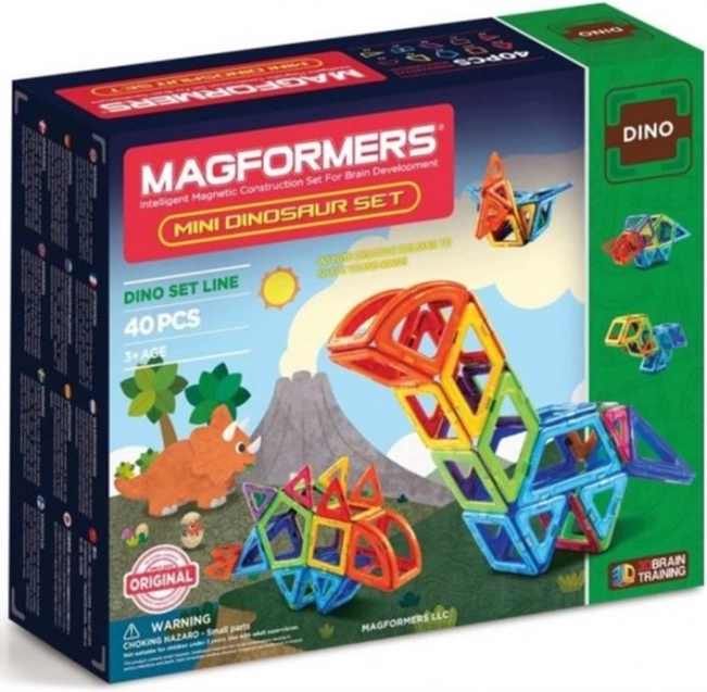 Magnetická stavebnica MAGFORMERS Mini Dinosaur 40 dielikov