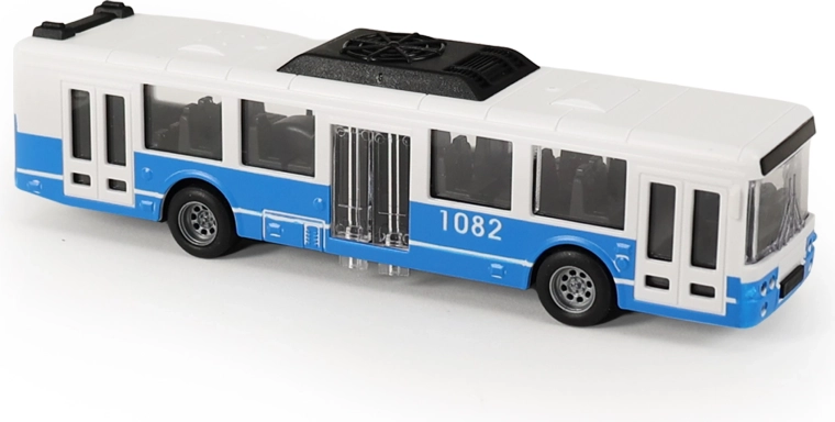 Autobus MHD so zotrvačníkom 16 cm – modrý