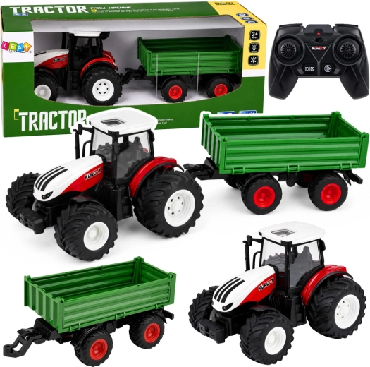 Traktor na diaľkové ovládanie so sklápačím prívesom 1:24 so svetlami a zvukmi