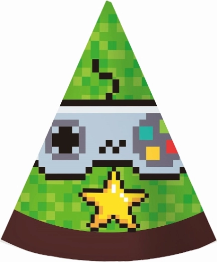 Papierové čiapočky Game On – 6 ks