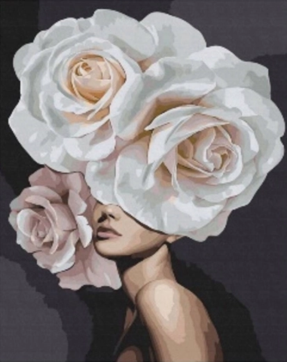 Diamantové maľovanie Zahalená v ružiach 30 × 40 cm