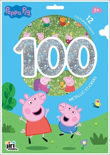 Prasiatko Peppa: sada omaľovánok so 100 metalickými nálepkami