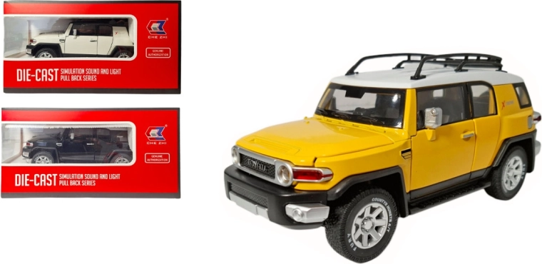 Kovový model Toyota FJ Land Cruiser 1:24 so svetlami a zvukom