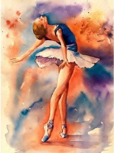 Diamantové vyšívanie (diamond painting) baletka v tanci 30 × 40 cm