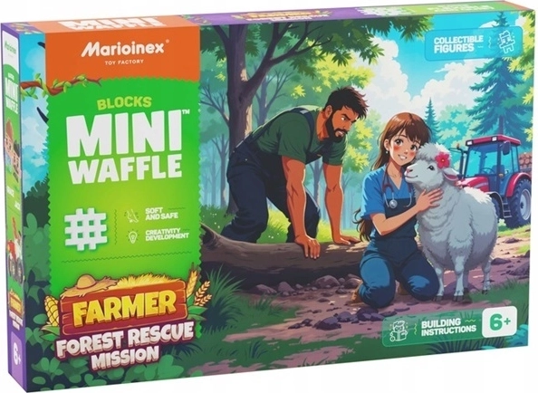 Marioinex Mini Waffle stavebnica farmárska lesná záchranná misia 100 dielikov