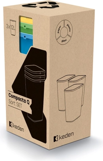 Triediace koše Compacta Q Sort set 3×12 l