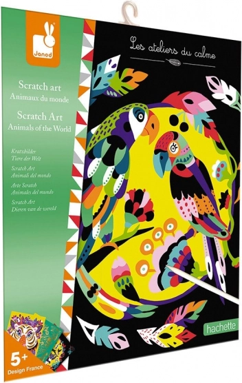 Janod škrabacie obrázky Zvieratká sveta mini