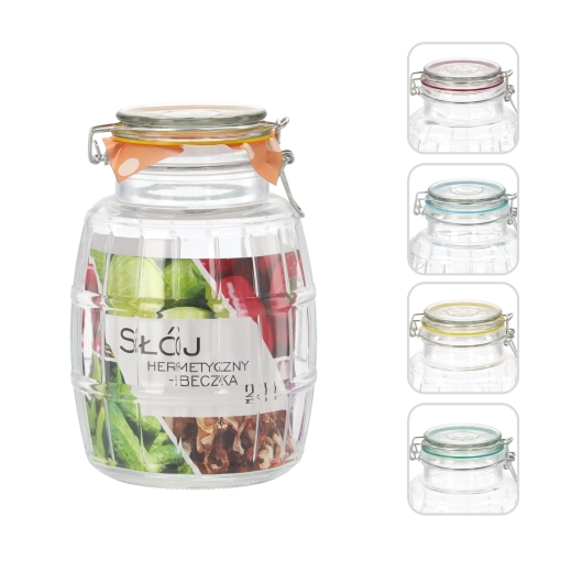 Sklenená dóza 2,1 l hermetická – sud