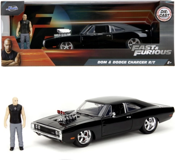 Jada Toys Fast & Furious 1970 Dodge Charger s figúrkou Dominica Toretta