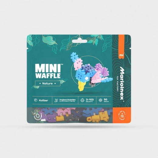 Stavebnica Mini Waffle Nature – kolibrík, 50 dielikov