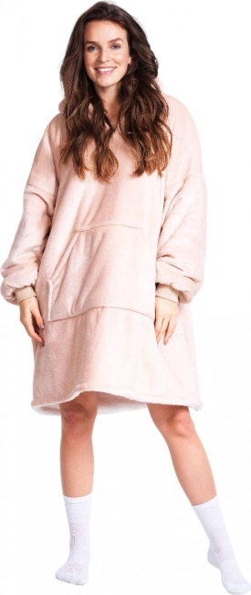 Cozy Noxxiez CH357 Béžová – hrejivá televízna mikinová deka s kapucňou pre tínedžerov a dospelých