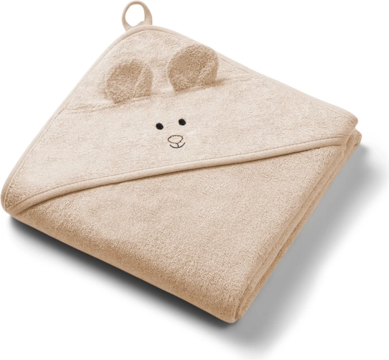 Babyono bambusová osuška s kapucňou super soft tmavobéžová 100 × 100 cm