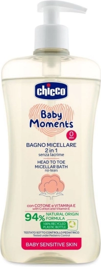 Chicco micelárny šampón na vlasy a telo Baby Moments Sensitive 500 ml